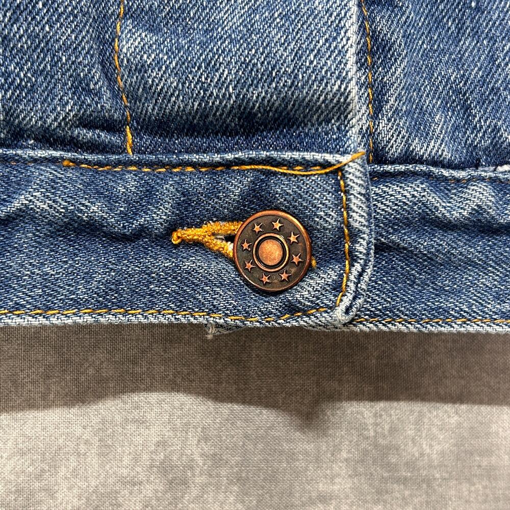 VTG Struggles blue denim streetwear retro trucker jacket mens Small (38/40) - Picture 3 of 8